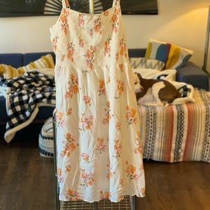 Smock top floral midi dress